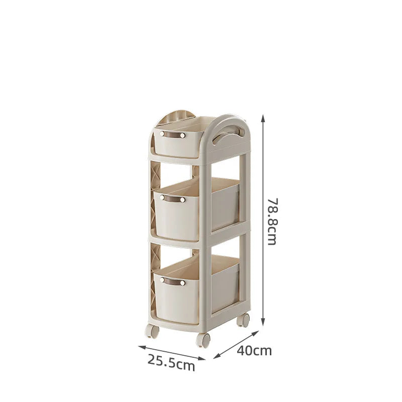 Movable Storage Trolley Kitchen Wheels Rack Small Mobile Trolley Kitchen Bathroom Snacks Moveis De Cozinha Restaurant Furiture