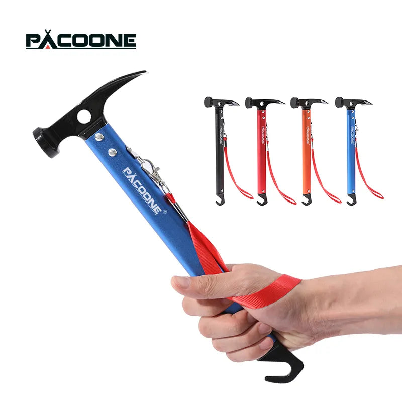 PACOONE Outdoor Survival Tool Camping Multifunctional Hammer Pocket Multi Tools Aluminum Alloy Hook Life-saving Hammer New