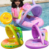 Inflatable Baby Swimming Ring Buoy with Sunshade Infant Floating Seat Swim Circle Kids Safety Bathing Summer Beach Water Toys