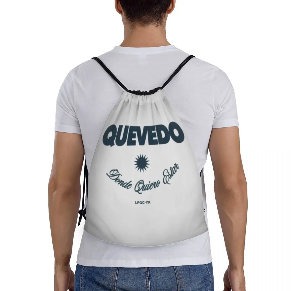 Quevedo Album Drawstring Backpack Sports Gym Sackpack Donde Quiero Estar String Bag for Exercise