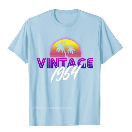 Retrowave Vintage 1954 Birthday Gift Printed On Premium Cotton Men Tees Custom Plain T Shirts