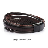 Trendy  Leather Bracelets For Men Multilayer Braided Rope Bracelets For Male Bracelets Jewelry Pulsera Hombre