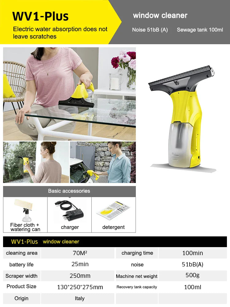 Electric Window Cleaning Robot Home Window Wiping Glass Cleaning Artifact Mirror Cleaner WV1