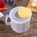 1Pc 2.5L Large Capacity Baking Measuring Cup Scale Kitchen Mixing Bowl with Lid Transparent Plastic for Home Tools