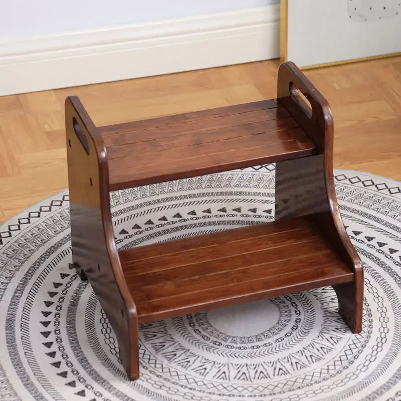 Step Two Step Stool on A Footstool Solid Wood Stair Steps To Wash Feet Step Legs on Stool Ladder Up To  The Washer The Kitchen