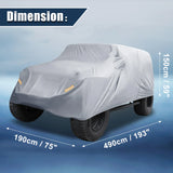 Uxcell Car Cover for Jeep Wrangler JK 2 4 Door 2007-2017 for JL 2018-2021 Outdoor Waterproof Sun Rain Dust Wind Protection