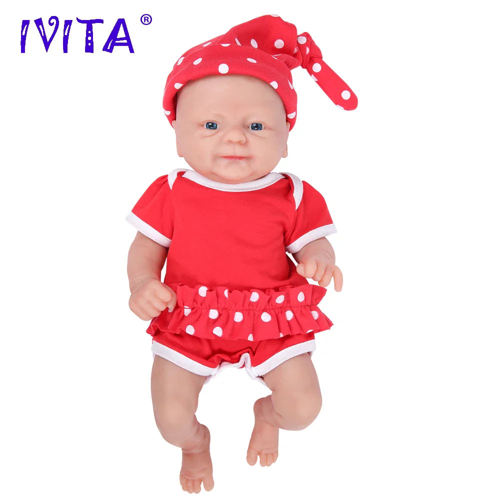 IVITA WG1512 14inch 1.65kg Full Body Silicone Bebe Reborn Doll "coco" Soft Dolls Realistic Girl Baby DIY Blank Toys for Children