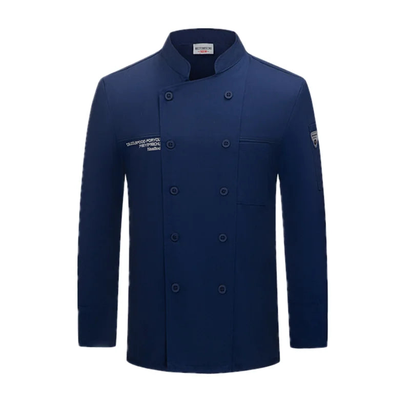 Chef coat long sleeve men chef jacket waiter T-shirt chef uniform restaurant chef coat Bakery Breathable Cooking clothes logo