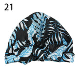 Waterproof Leopard Print Cap Elastic Bow Nightcap Women Satin Hair Bonnet Silk Sleeping Cap Bathroom Shower Accessories Supplies