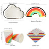 44pcs/set Rainbow and Cloud Disposable Tableware Plate Cup Napkin Party Decoration Supplies Birthday Baby Shower Party Kid Favor