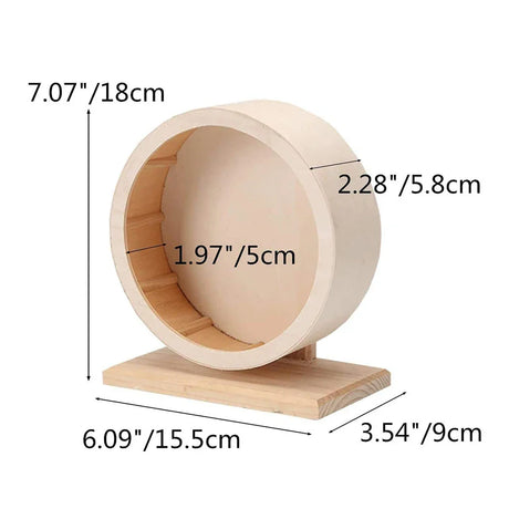 Natural Wood Silent Running Toy Hamster Roller Wheel  Exercise Cage Small Pet Sports Wheel Pet Toy for Hamsters Mice