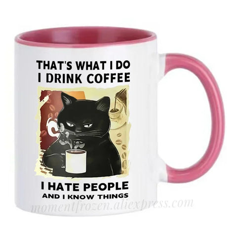 Funny Cat Mugs Coworker Gifts Coffee Spelled Backwards Is Eeffoc Coffeeware Mugen Home Decal Tableware Drinkware Tea Cup Teaware