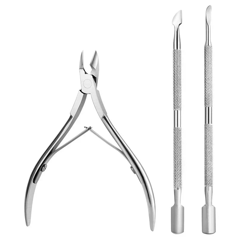 Stainless Steel Nail Art Cutter Scissor Cuticle Clipper Pusher Dead Skin Remover Kit Manicure Pedicure Tools Nails Set