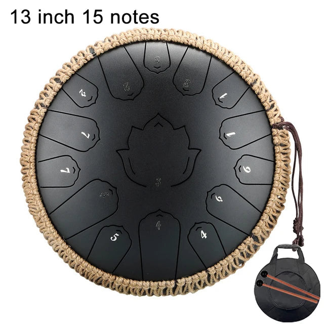 Hluru Music Drum 15 Notes Glucophone Steel Tongue Drum 13 14 Inch 15 Notes C Tone Ethereal Drum Percussion Musical Instruments