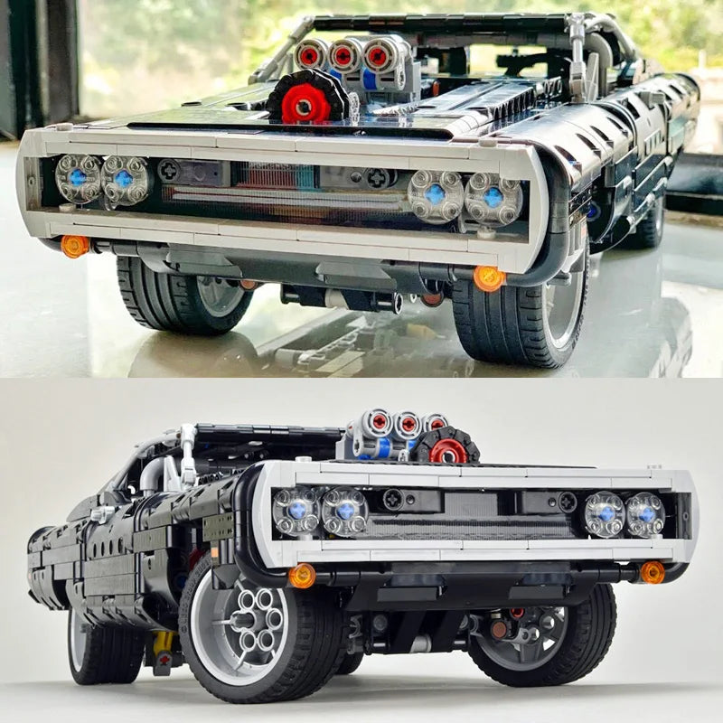 1168PCS Technical Dodge Charger Racing Car Model Building Blocks 42111 Bricks Toys in Movie Fast Furious Gift For Boys Kids