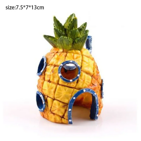 Cartoon Fish Tank Decor Figures Ornaments Simulation Resin Pineapple House Fish Tank Decoration Landscaping Aquarium Accessories