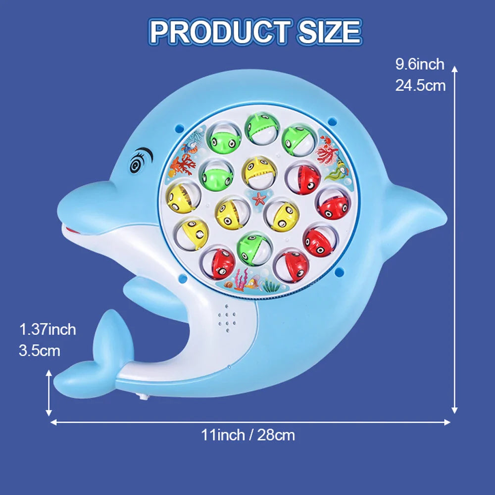 Electric Dolphin Fishing Plate Cute Marine Life Toy suit Puzzle Science Education Class Music Class Rechargeable Model Desktop