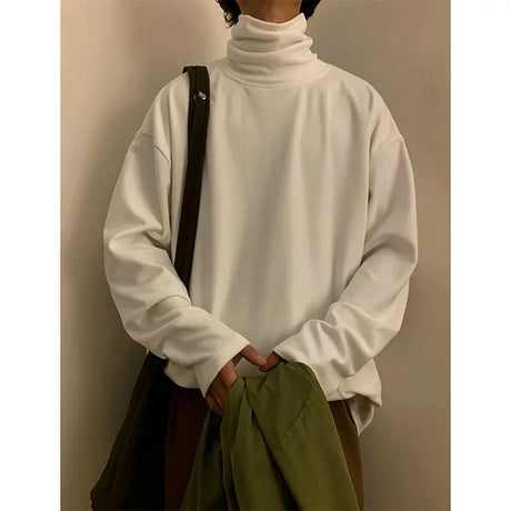 Casual Sweatshirts Men/Women Hoodies Pullover Streetwear Solid Turtleneck Hoodie Hip hop Basic Hoodies Oversized Clothes