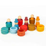 Large Wooden Rainbow Stacker Blocks Nordic Toys Loose Parts Play Wood Blocks Kids Peg Dolls Educational Toys for Children