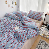 Nordic Sling Bed 150 Bedding Sets Stripes Duvet Cover Set Quilt Cover Bed Sheet Quilt Sets Queen Size INS Blogger Comforter Sets