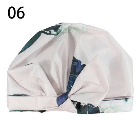 Waterproof Cap Elastic Bow Nightcap For Women Satin Shower Hair Bonnet Sleeping Cap Spa Bathing Hair Accessory Bathroom Product