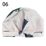 Waterproof Leopard Print Cap Elastic Bow Nightcap Women Satin Hair Bonnet Silk Sleeping Cap Bathroom Shower Accessories Supplies