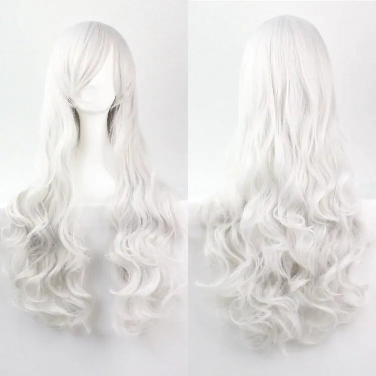 Lady 80cm Long Curly Wigs Fashion Cosplay Costume Hair Anime Full Wavy Party Wig