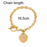 Heart Pendant Stainless Steel Bracelet Women Fashion 316L Bracelets With Beads Exquisite Natural Stone Chain Bracelets For Women