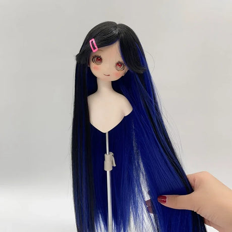 New 1/3 & 1/4 & 1/6 Bjd Doll's Wig Anime Doll Dress Up Accessories Bicolor Long Straight Wig