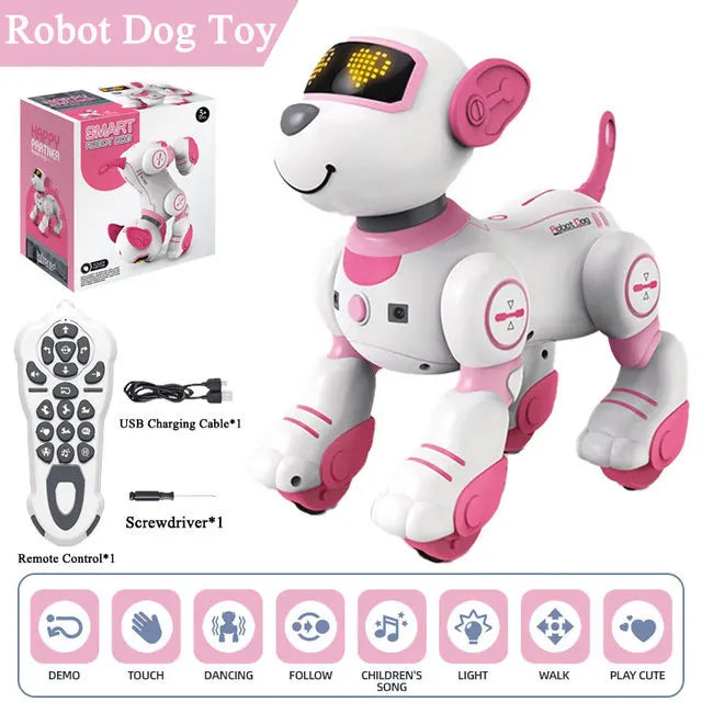 RC Robot Electronic Dog Robot Dog Stunt Walking Dancing Toy Intelligent Touch Remote Control Electric Pet for Children's Toys