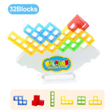 16-48 Blocks Building Block Brick Toy Balance Stacked Tetra Tower Game Swing High Russian Building Blocks Stack Kid Desktop Toy