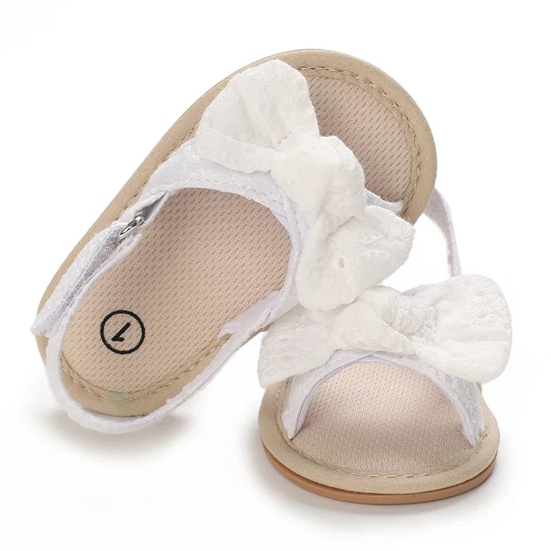 Girls' sandals Bowknot pearl sandals Children's sandals Toddler walking shoes