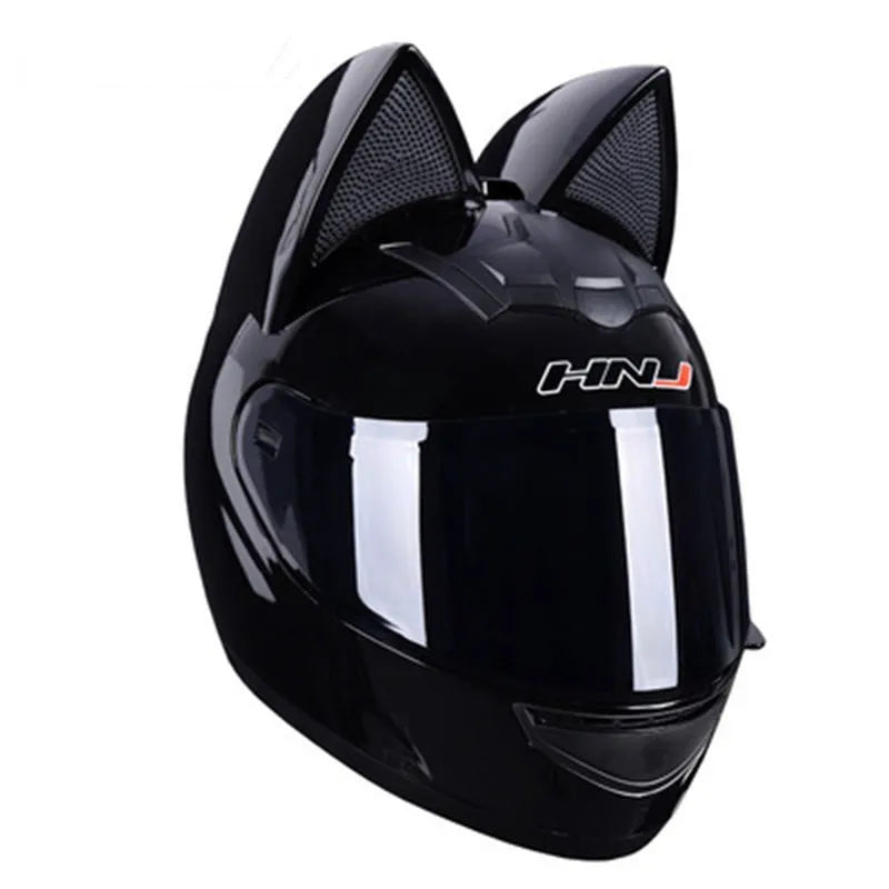 Motorcycle Full Face Helmet Cat Ear Helmet Women Moto Ear Helmets Personality Motorbike Helmet Motocross Capacete Casque