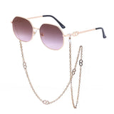 Men Women Punk Sun Glasses Brand Designer Retro Alloy Polygon Sunglasses Women Luxury Shades with A Chain Lanyard Sunglasses