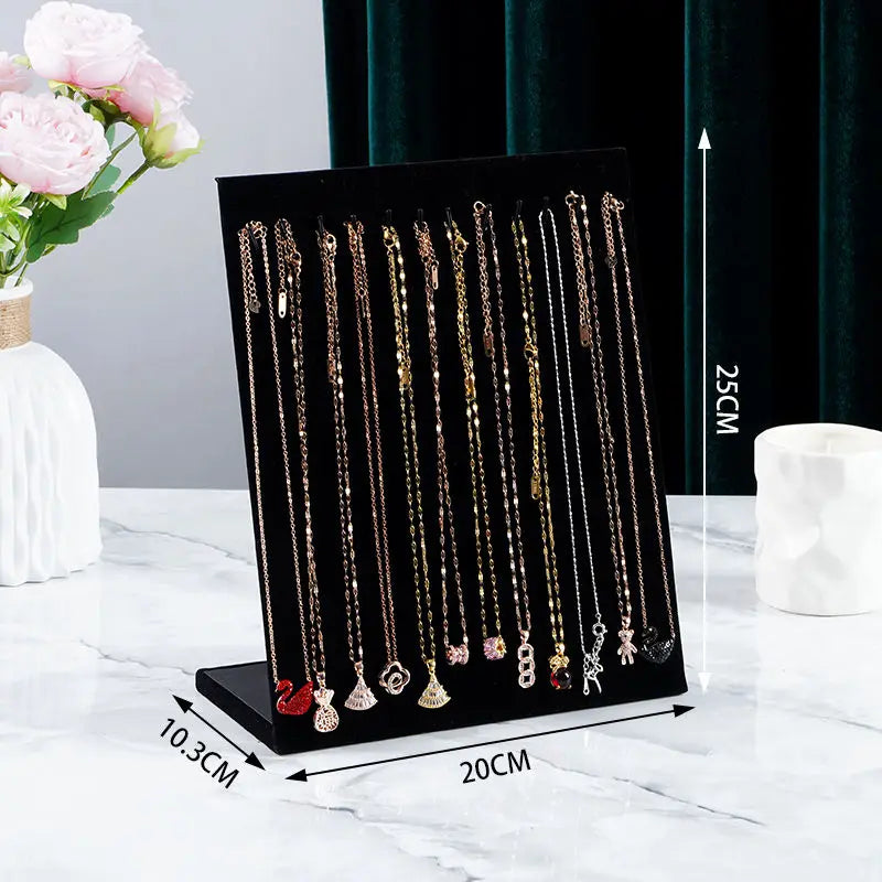 Velvet Necklace Pendant Display Stand Women Jewelry Rack Bracelet Storage Holder Organizer For Counter Display Board