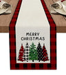 Christmas Snowman Table Runner for Kitchen Decor Snowflakes Christmas Tree Table Runner for Wedding Festive Party Dresser Scarf