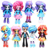 Fashion 9pcs/set My Little Pony Girls Unicorn High School BJD Cartoon Figure Model Collection Dolls Toys for Girls