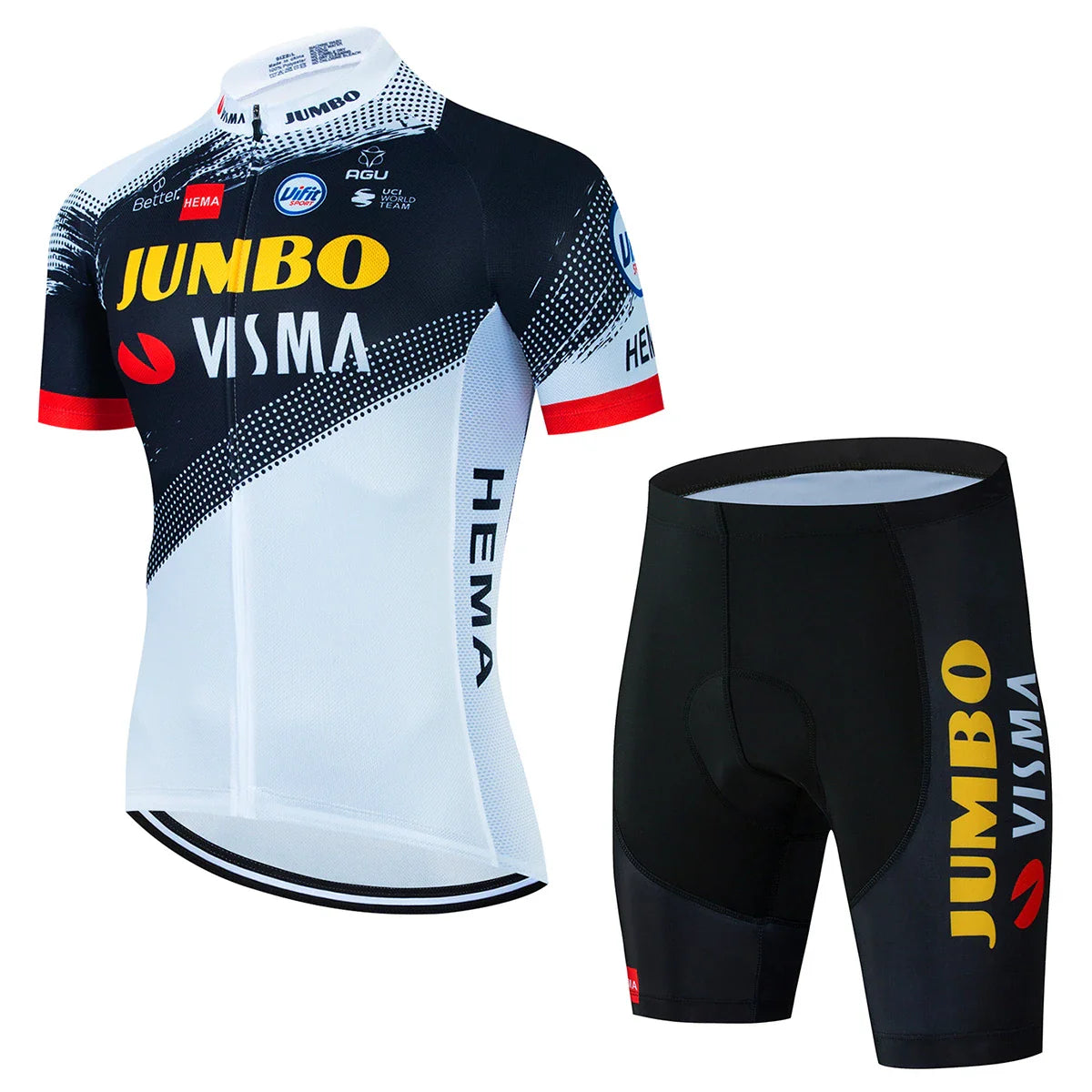 2023 Cycling Kit Men JUMBO Racing Team Cycling Jersey Set Summer MTB Maillot Bicycle Clothes Outdoor Equipment Cycling Clothing