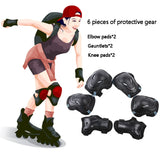 6-Piece Knee Pads Protective Gear Set Sports Knee Pads Elbow Pads Wrist Pads Sports Safety Protection Kit for Bike Skating