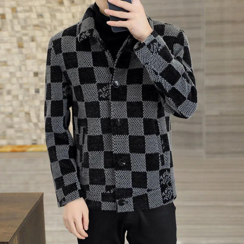 Autumn winter new mink velvet men's casual fashion comfortable coat lapel fashion short jacket trend jacket men's coat