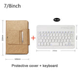 Universal Wireless Bluetooth Keyboard with Leather Case Stand Cover for iPad 7 8 Inch 9 10 Inch Tablet for iOS Android Windows