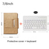 Universal Wireless Bluetooth Keyboard with Leather Case Stand Cover for iPad 7 8 Inch 9 10 Inch Tablet for iOS Android Windows