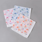 3Pcs 43x43cm Square Flower Printed Lady Women Handkerchiefs Vintage Cotton Towel Mother's Day Gift