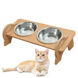 Elevated Cat Bowls Spillproof Tall Double Cat Bowl Stand Raised Feeder For Dogs Cat Feeding & Watering Supplies