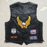 Men's Motorcycle Leather Vest Single Breasted Embroidered Sleeveless Jacket Punk Style Motorbike Waistcoat for Men Clothing