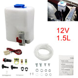 1.5L 12V Universal Windshield Washer Bottle Tank Pump Wiper System Reservoir Kit Jet Switch Clean Tool