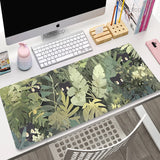 Green Plant Large Gaming Mousepad XXL Gamer Mouse Pad Size For Office Long Table Mat Kawaii Desk For Teen Girls For Bedroom