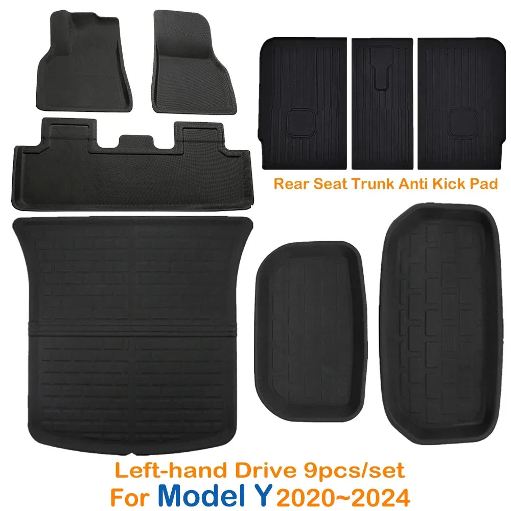 2024 3D Left Right Hand Driving All-Weather Floor Mats Trunk Mat Car Floor Liners For Tesla Model 3 Model Y 2019 - 2023