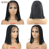 10" Short Braided Wigs Lace Front Wig Box Braided Wigs Knotless Barids Full Lace Frontal Wig Synthetic Braid African For Women