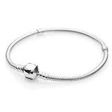 New 925 Sterling Silver High Quality Womens Bangle Classic Bucket Clasp Bracelet Fit Original Charm Bead Pendant Jewelry DIY